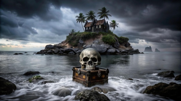 Photo haunted island background