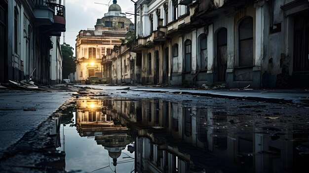 Haunted Solitude A Poignant Depiction of an Abandoned Metropolitan City