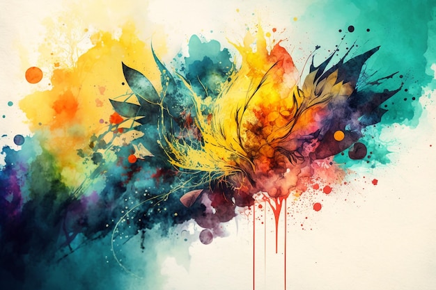 Haunting Colorful Watercolor Smudges AI Generated Artwork