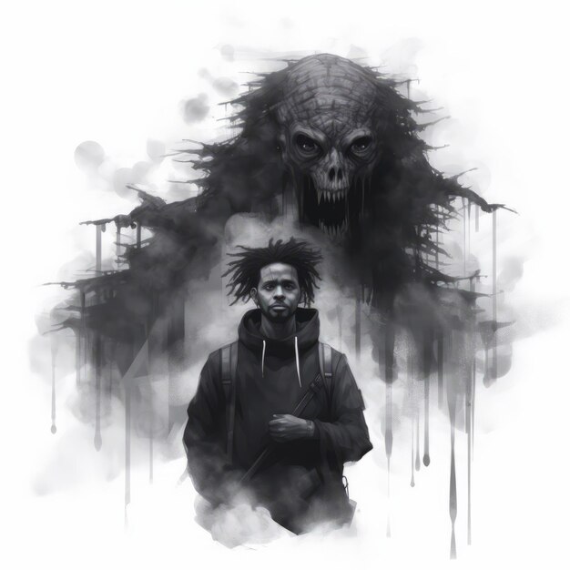 Photo haunting image of a lost soul afrofuturism meets stephen gammell