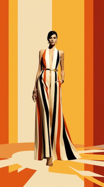 Haute couture fashion show flat design top view highend theme animation Complementary Color Scheme