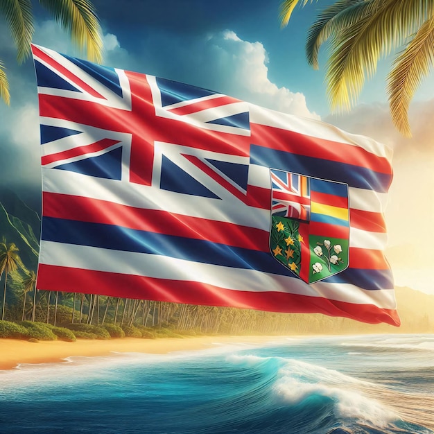 Hawaii Flag Beautifully Waving