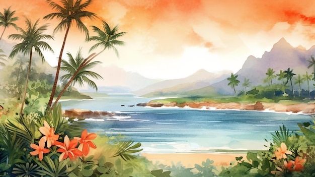 Hawaii invitation background