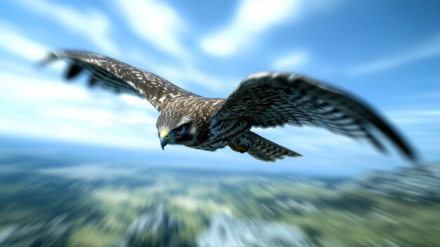 Photo hawk in flight majestic soaring