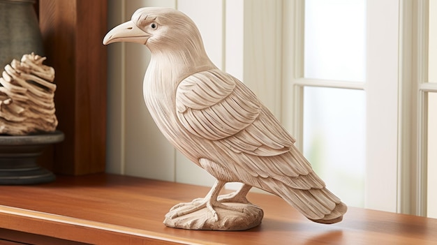 Photo hawk look bird resin sculpture for natural home decor