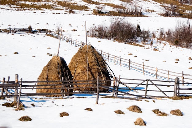 Haystack on hill