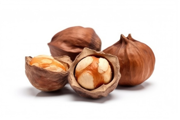 Hazelnut isolated on white background Generative AI