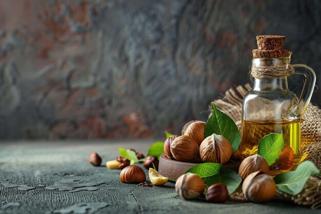 Photo hazelnut oil