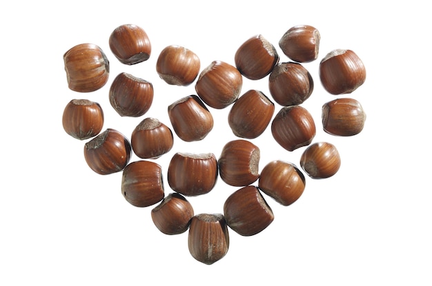 Hazelnuts in shape of heart