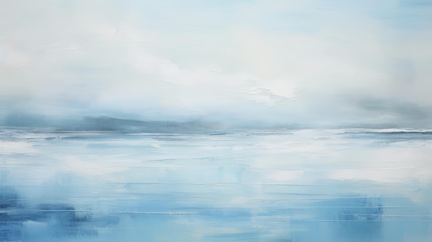 Hazy Landscapes Abstract Painting Of Water And Sky