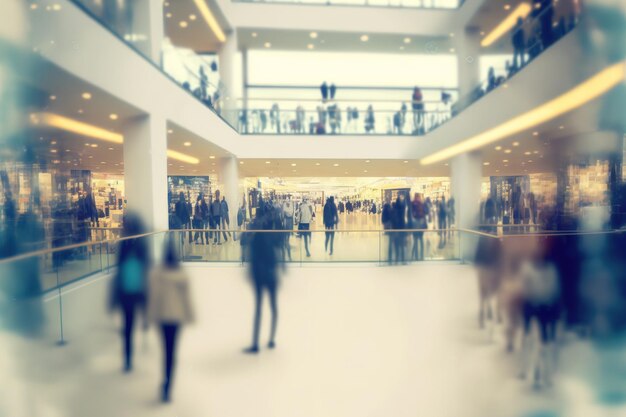 Hazy picture of a mall with sportswear