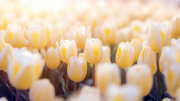 Hazy yellow tulip background is all over the picture