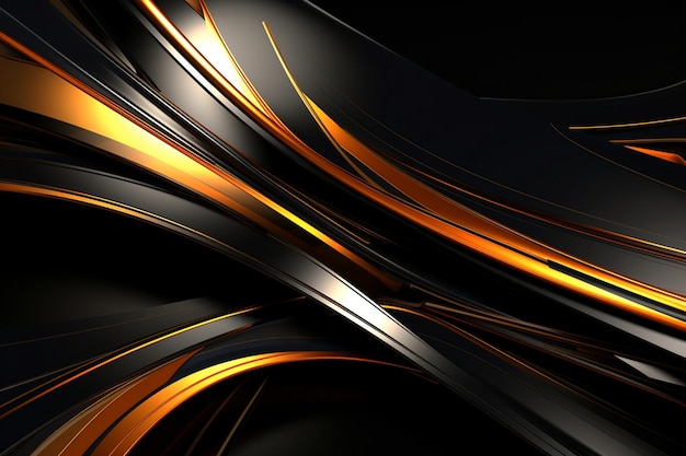 HD 3D Abstract colorful black and gold gaming wallpaper with sharp edges