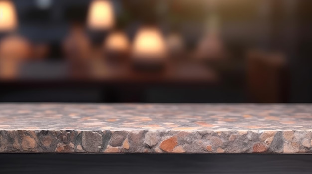 Hd photo of focus on stone on the table generative AI