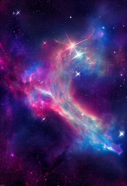 HD Wallpaper of colorful space stars galaxy nebula 3D rendering