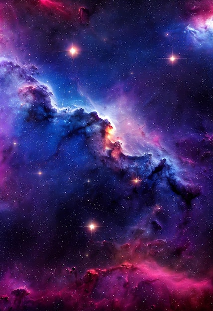 HD Wallpaper of colorful space stars galaxy nebula 3D rendering