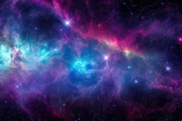 HD Wallpaper of colorful space stars galaxy nebula 3D rendering