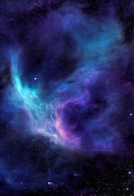 HD wallpaper space nebula stars universe colorful dark blue 3D rendering