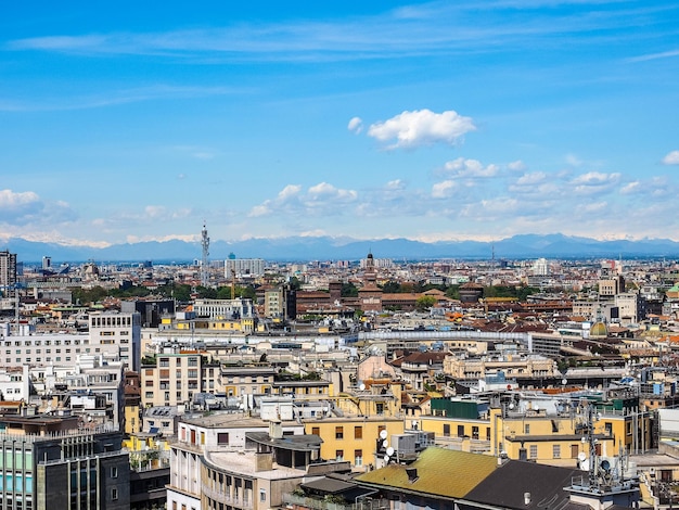 HDR Aerial view of Milan Italy