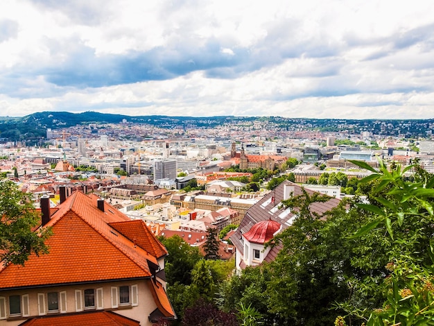 HDR Aerial view of Stuttgart Germany