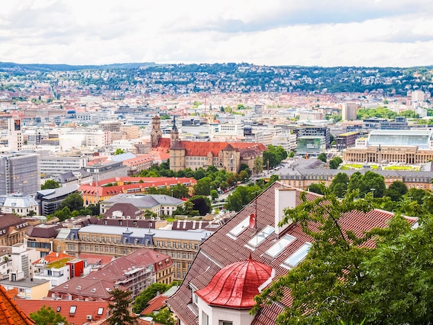 HDR Aerial view of Stuttgart Germany