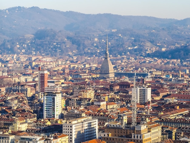 HDR Aerial view of Turin