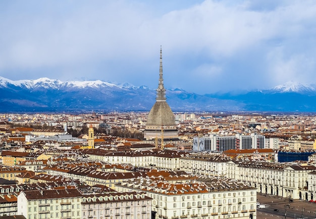 HDR Aerial view of Turin