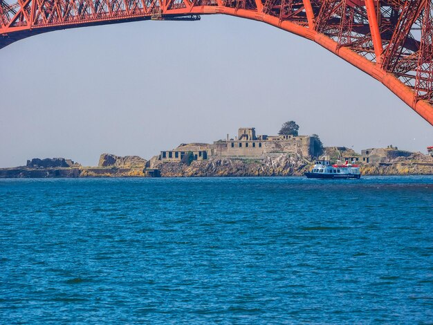 HDR Forth Bridge over Firth of Forth in Edinburgh