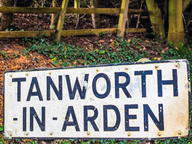 HDR Tanworth in Arden sign