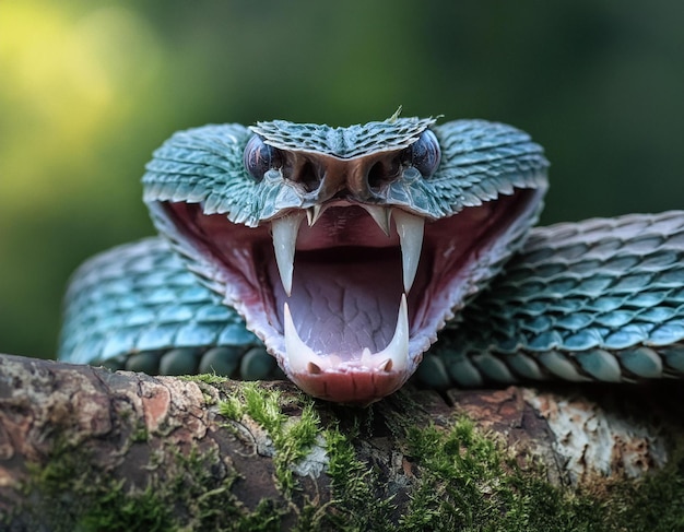 he fangs of a venomous bush viper