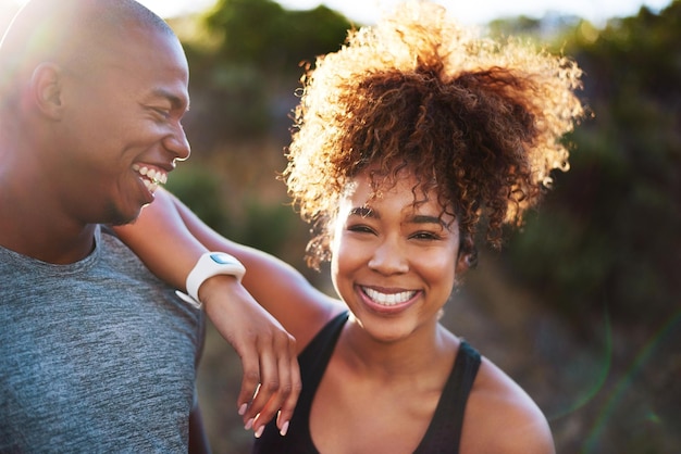 He makes me happy in so many ways Cropped shot of a happy young couple out for a run together