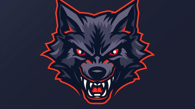 Photo head of a angry wolf mascot sport logo design