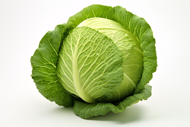 a head of cabbage with leaves