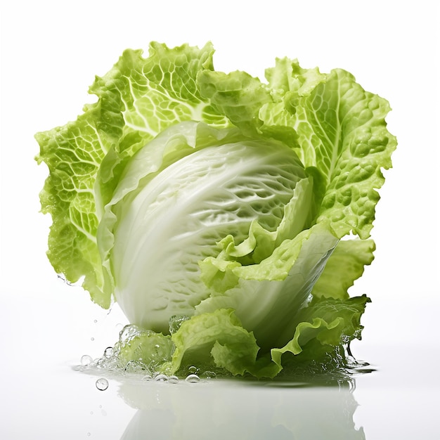 a head of cabbage with a white background