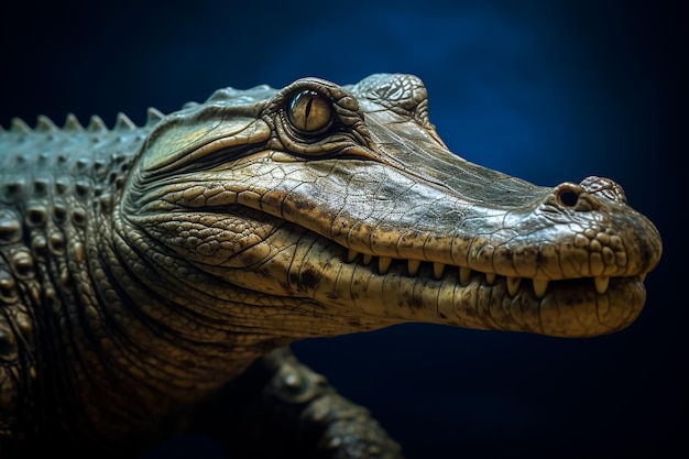 head of a crocodile Gharial portrait Gavialis gangeticus