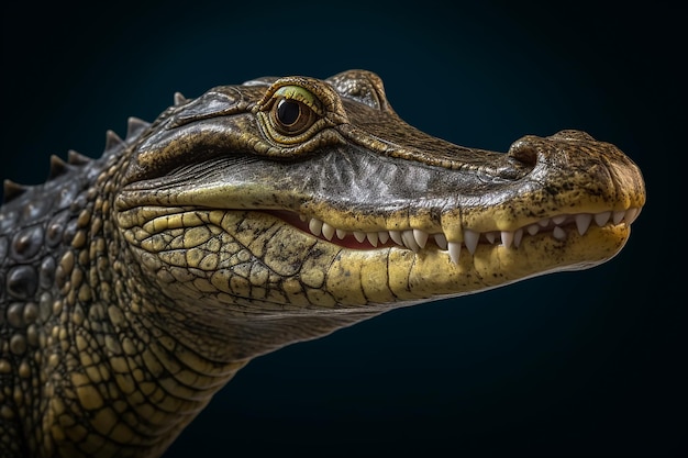 head of a crocodile Gharial portrait Gavialis gangeticus