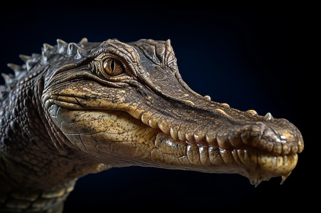 head of a crocodile Gharial portrait Gavialis gangeticus