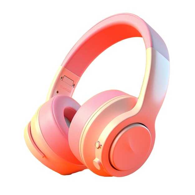 Over the head headphones in 3D style trending color palette with Generative AI