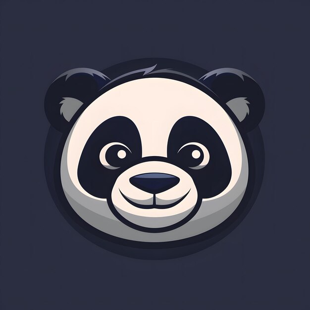 Photo head panda cute logo