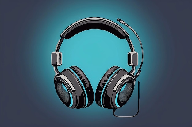 Headphone headset vector art headphones illustration in flat design style clip art image