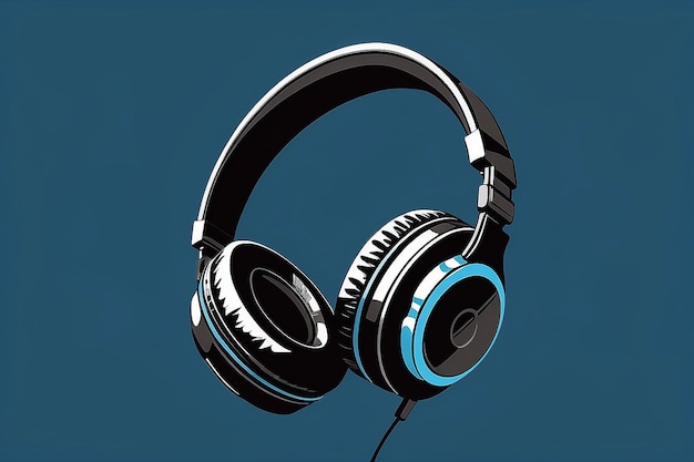 Headphone headset vector art headphones illustration in flat design style clip art image