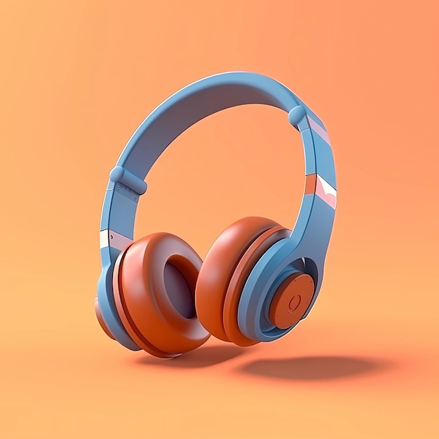 Headphone for listening music cartoon illustration AI Generated