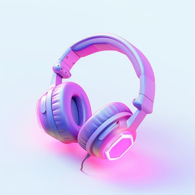 Headphones 3D icon cartoon sleek generative AI