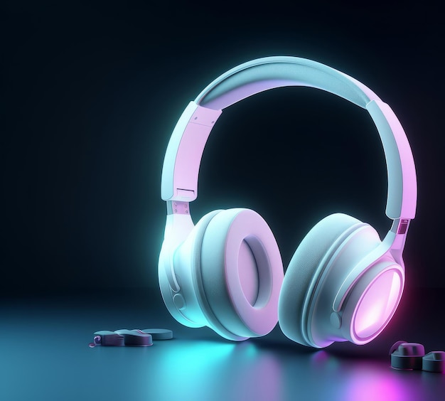 Headphones background Illustration AI GenerativexA