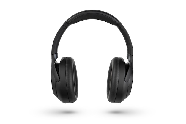 Headphones isolate on white wireless headphones in black high quality isolated on a white background