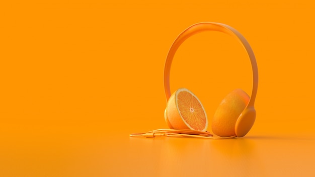 Headphones made from cut oranges.