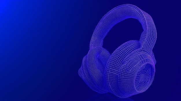 Photo headphones with a neon blue glow symbolizing modern sound design and advanced audio technology