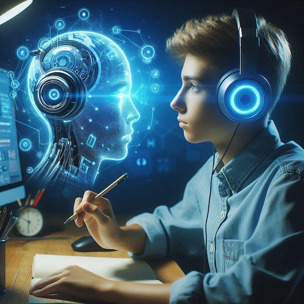 Photo headset using ai artificial intelligence technology machine learning