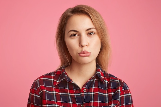 Headshot of abused female with short hair