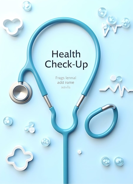 Photo health checkup modern medical flyer with stethoscope and minimalist design